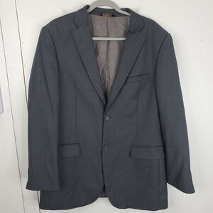 Caravelli Oxford Blazer Superior 150s 06 Drop Italian Grey Mens 40 R Dual Vent